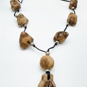 Unisex Necklace Limestone Chumpi Shamanic Amulet Handmade